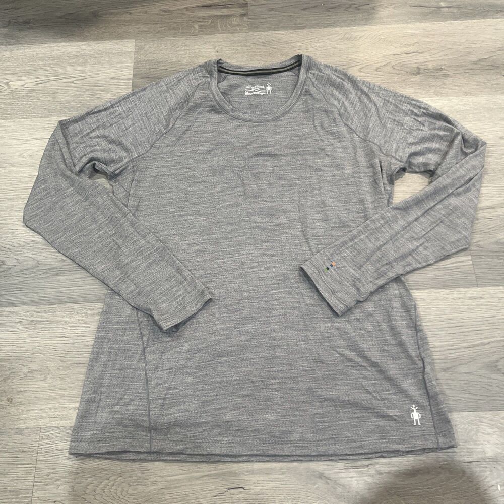 SMARTWOOL Women’s Merino Wool Nylon Blend Long-Sleeve T-Shirt Gray Size XL